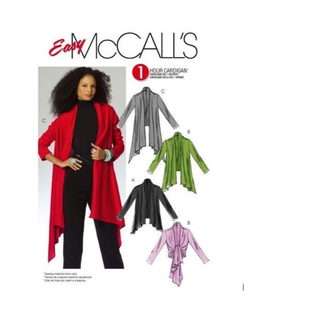 McCalls Sewing Pattern 5241 Cardigan ONE HOUR Misses Size XS-MED